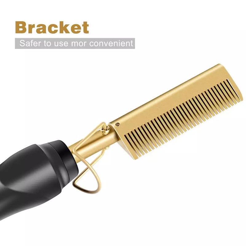 2 in 1 High Heat Hair Straightener Curler Press Comb - TUZZUT Qatar Online Store