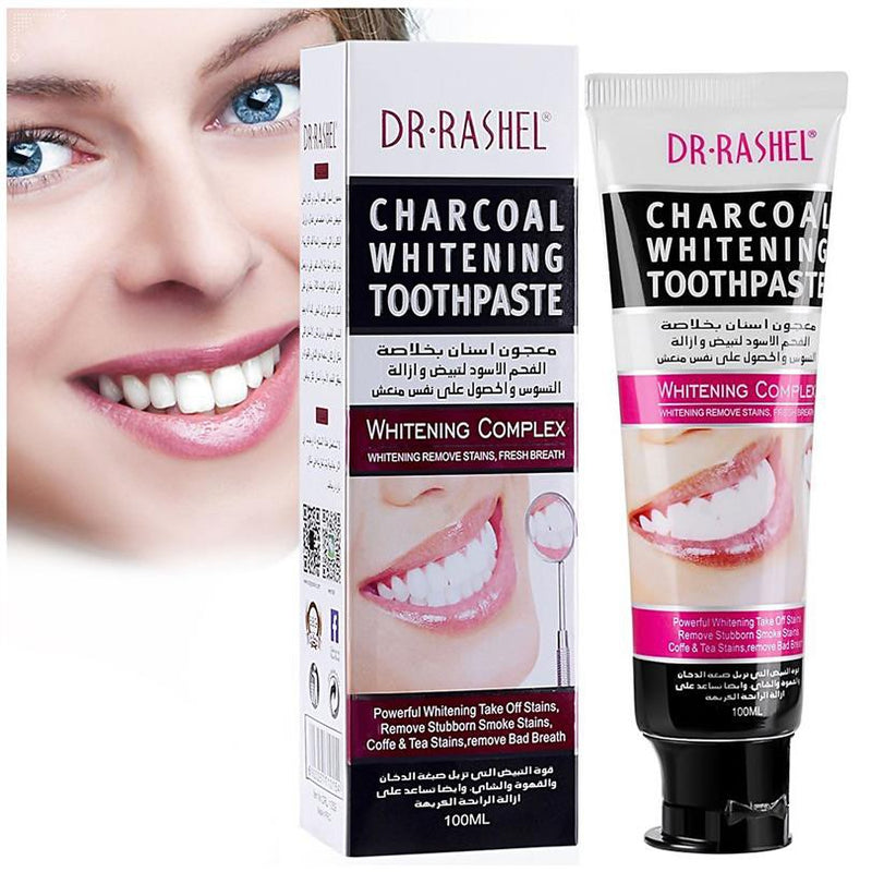 Dr.Rashel charcoal toothpaste100ml  DRL-1359 - Tuzzut.com Qatar Online Shopping