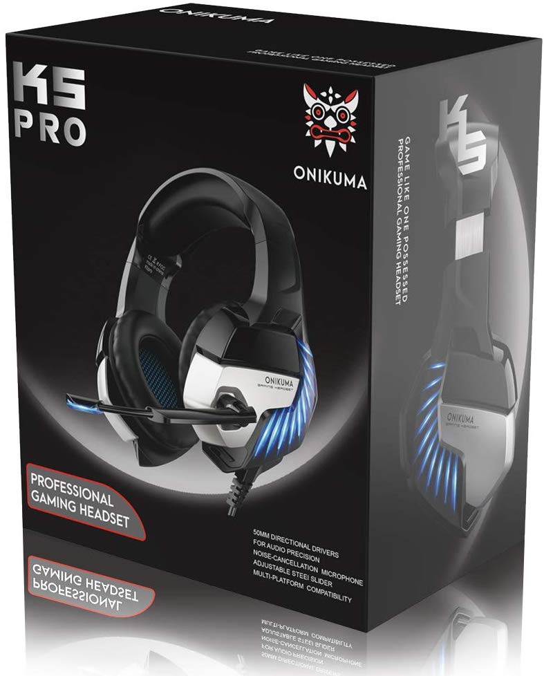 ONIKUMA K5 Pro Stereo Gaming Headset Over-ear Headphones with MIC LED Light - Tuzzut.com Qatar Online Shopping