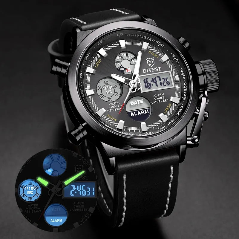 Mens Watches Men Analog Digital Dual Display Watches - 0031 - Tuzzut.com Qatar Online Shopping
