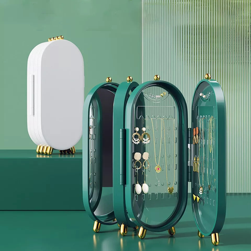 Foldable Luxury Jewelry Storage Box with Mirror Foldable Luxury Jewelry Storage Box with Mirror