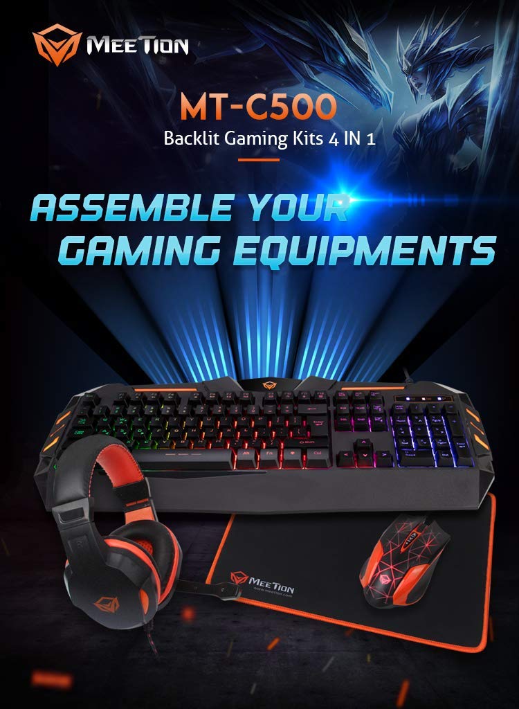 Meetion c500 4 in 1 Gaming Set for PC and Laptop - Tuzzut.com Qatar Online Shopping