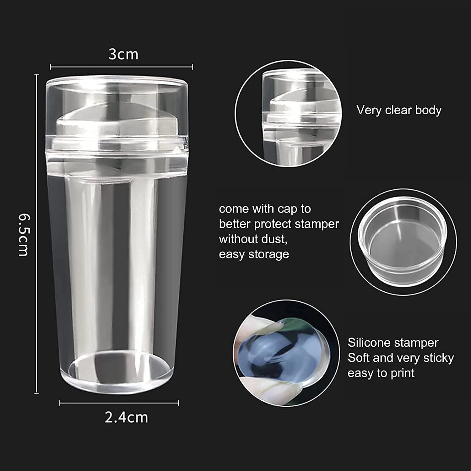 Nail Art Template Clear Jelly Silicone Nail Stamping Plate With Scraper Cap S4450330 Nail Art Template Clear Jelly Silicone Nail Stamping Plate With Scraper Cap S4450330