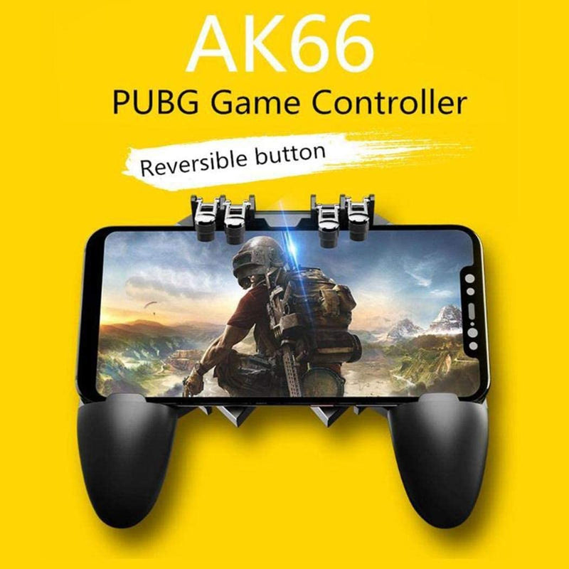 AK66 Six Fingers PUBG Game Controller Gamepad Metal Trigger Shooting Free Fire Gamepad Joystick For IOS Android Mobile Phone - Tuzzut.com Qatar Online Shopping