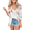 Women Vintage Floral Zip Up Office Blazer Jacket Open Front Coat Outerwear S3832473 - Tuzzut.com Qatar Online Shopping