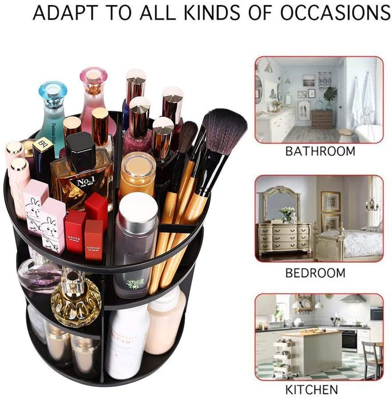 Adjustable 360 Degree Rotating Cosmetic Makeup Storage Holder Organizer Box - Tuzzut.com Qatar Online Shopping