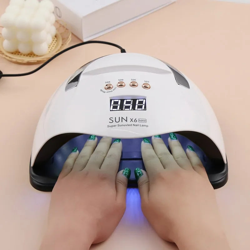 SUN X6 MAX UV LED Intelligent Nail Lamp With Phone Support For All Gel Varnish Nails Dryer Auto Sensing Lamp for Manicure 280W , 66 PCS LEDs - Tuzzut.com Qatar Online Shopping