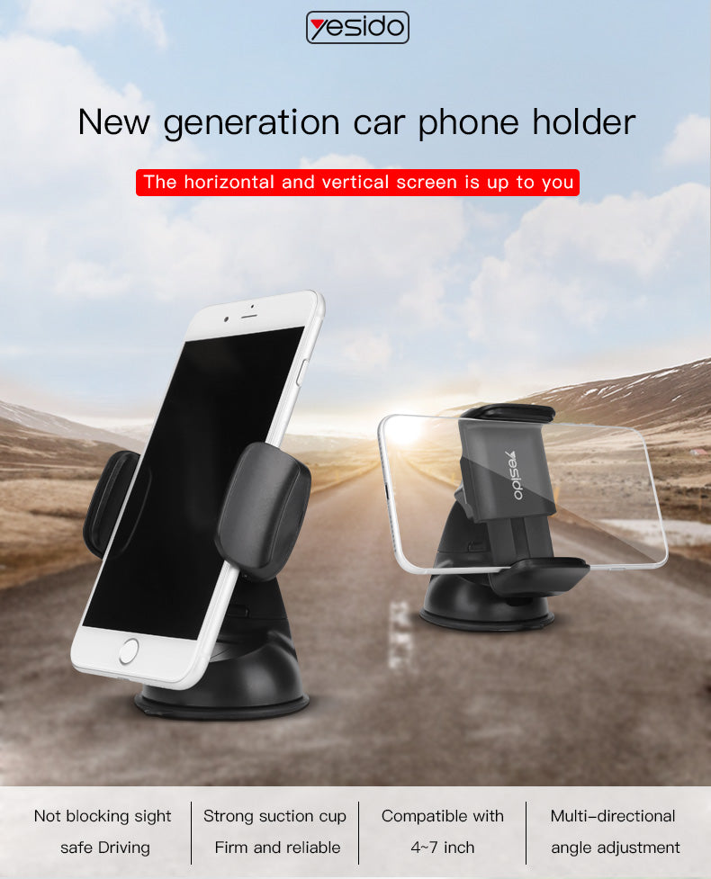 YESIDO C2 Dashboard Car Phone Holder Bracket - Tuzzut.com Qatar Online Shopping