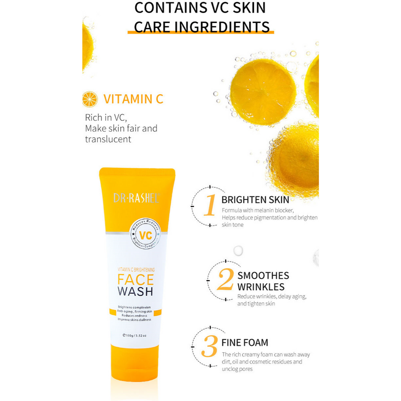 Dr. Rashel Vitamin C Brightening Face Wash 100g - DRL-1634 - Tuzzut.com Qatar Online Shopping