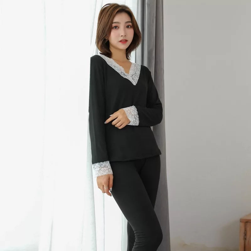 Women's Fashion Full Sleeves Nightdress Sleepwear T245 - Black - TUZZUT Qatar Online Store