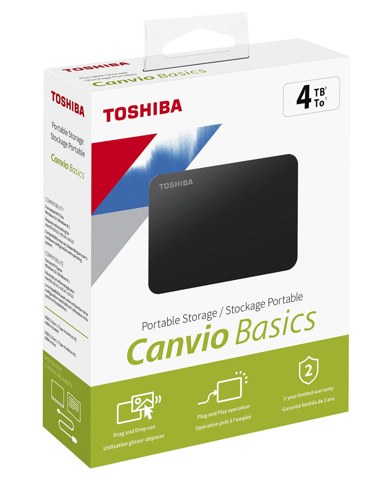 Toshiba Canvio Basics 4TB Portable External Hard Drive USB 3.0, Black - Tuzzut.com Qatar Online Shopping