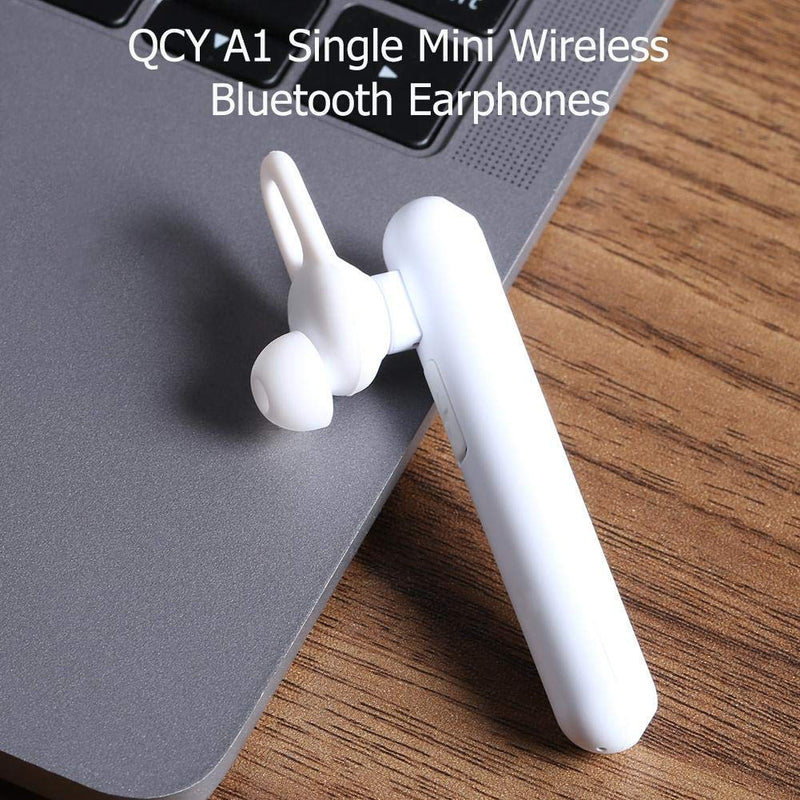 QCY A1 Single Mini Wireless Bluetooth Earphones Hands Free Earbud (White) - Tuzzut.com Qatar Online Shopping
