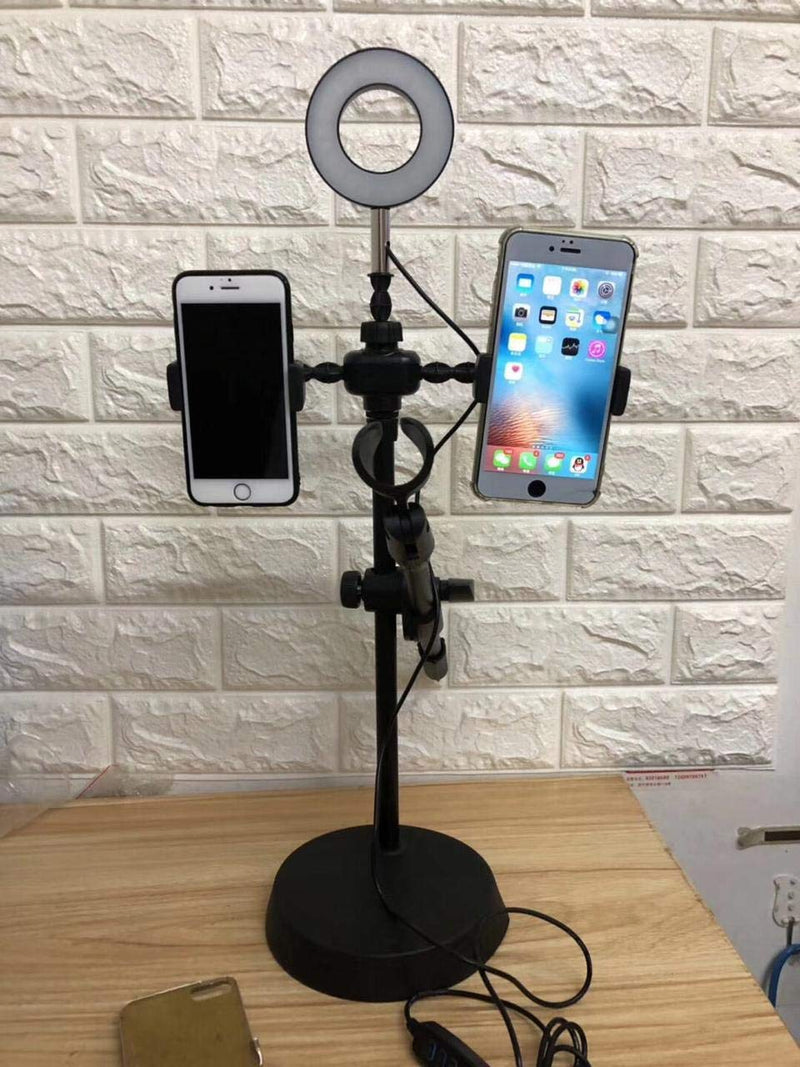 4 in 1 new mobile live voice professional stand with light and Mic holder - Tuzzut.com Qatar Online Shopping