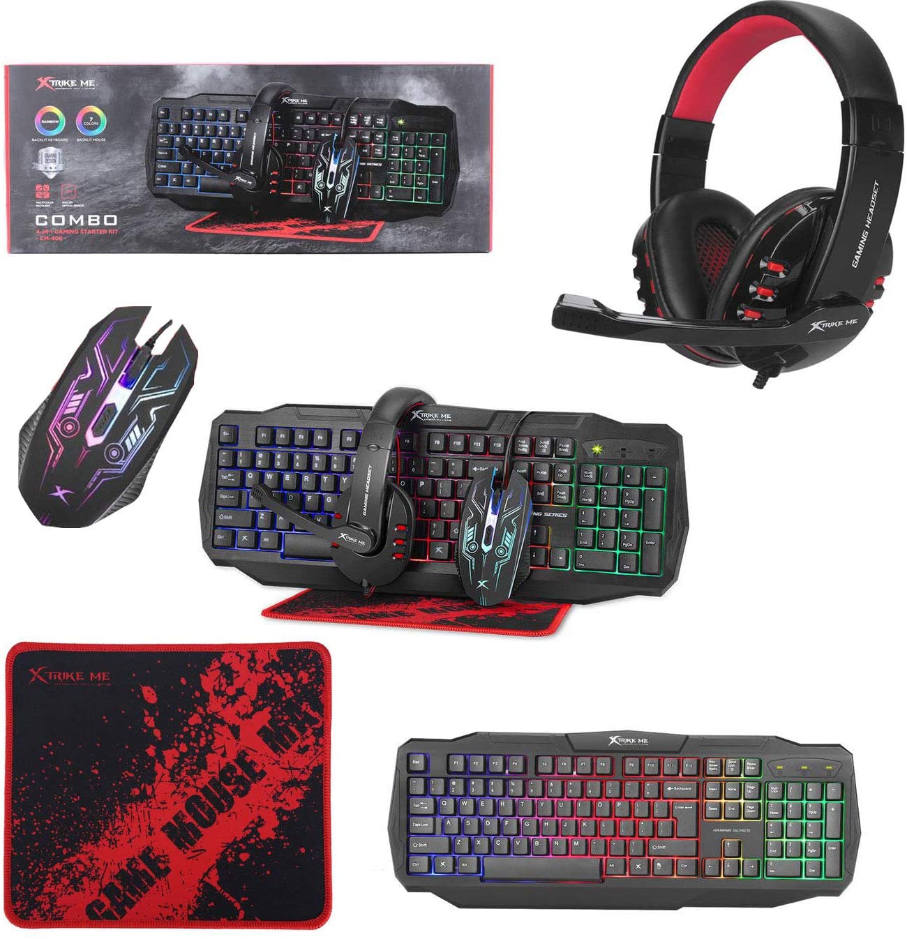Xtrike Me CM-406 4-in-1 Wired Gaming Combo Xtrike Me CM-406 4-in-1 Wired Gaming Combo