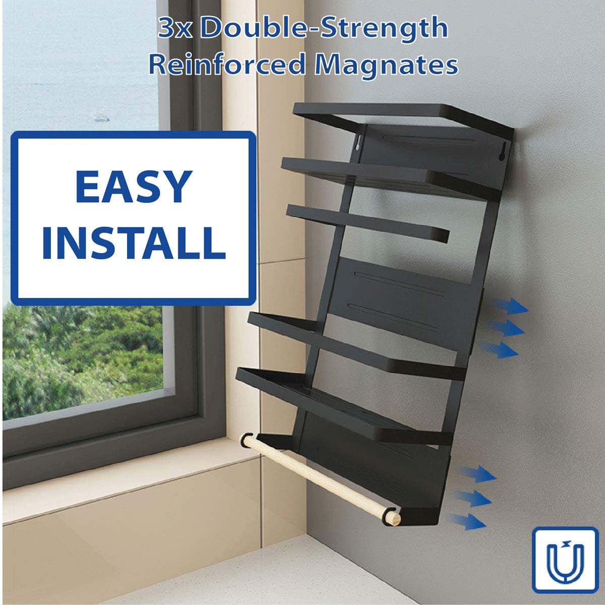 Magnetic Fridge Side Rack Organizer Magnetic Fridge Side Rack Organizer
