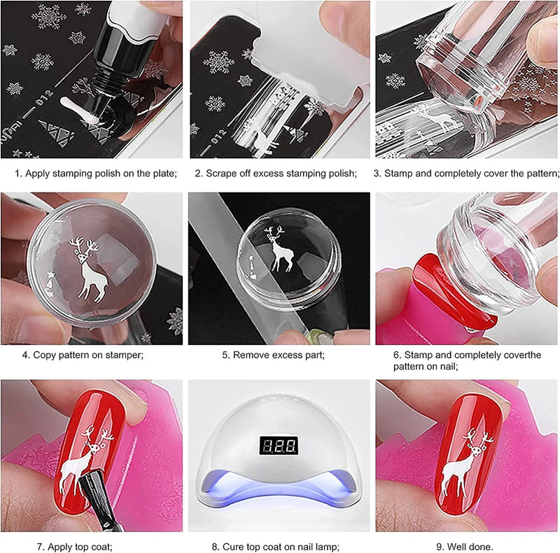 Nail Art Template Clear Jelly Silicone Nail Stamping Plate With Scraper Cap S4450330 - Tuzzut.com Qatar Online Shopping