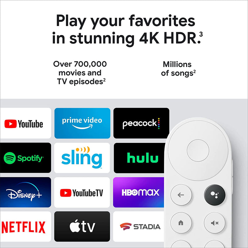 Chromecast with Google TV (4K)- Streaming Stick Entertainment with Voice Search - Watch Movies, Shows, and Live TV in 4K HDR - Tuzzut.com Qatar Online Shopping