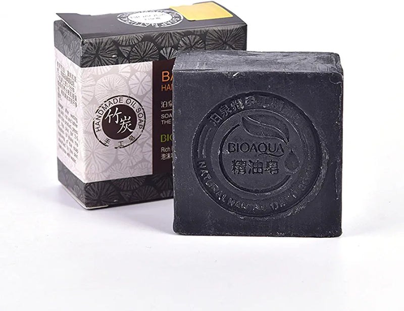 Black Bamboo Oil Soap Natural Organic Herbal Essential Whitening Handmade Soap Skin Remove Acne Deep Cleansing Face Hair Care - Tuzzut.com Qatar Online Shopping