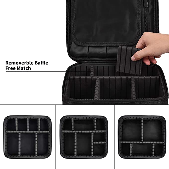 Travel Makeup Case Professional Cosmetic Train Cases Artist Storage Bag Make Up Tool Boxes Brushes Bags With Compartments Waterproof Detachable Vanity Organizer S4023142 - Tuzzut.com Qatar On