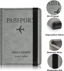 Passport Holder Cover, PU Leather RFID Travel Wallet Case Organiser Accessories, Passport Cover, Business Cards, Credit Cards, Boarding Passes - Tuzzut.com Qatar Online Shopping