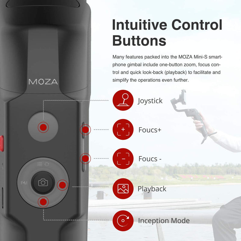Moza Mini-S Essential Smartphone Gimbal (Black) - Tuzzut.com Qatar Online Shopping