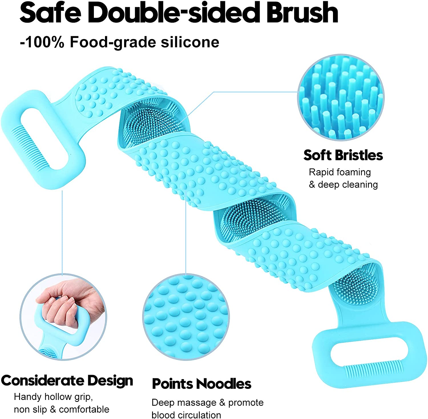Silicone Back Scrubber Bath Shower Body Brush Silicone Back Scrubber Bath Shower Body Brush