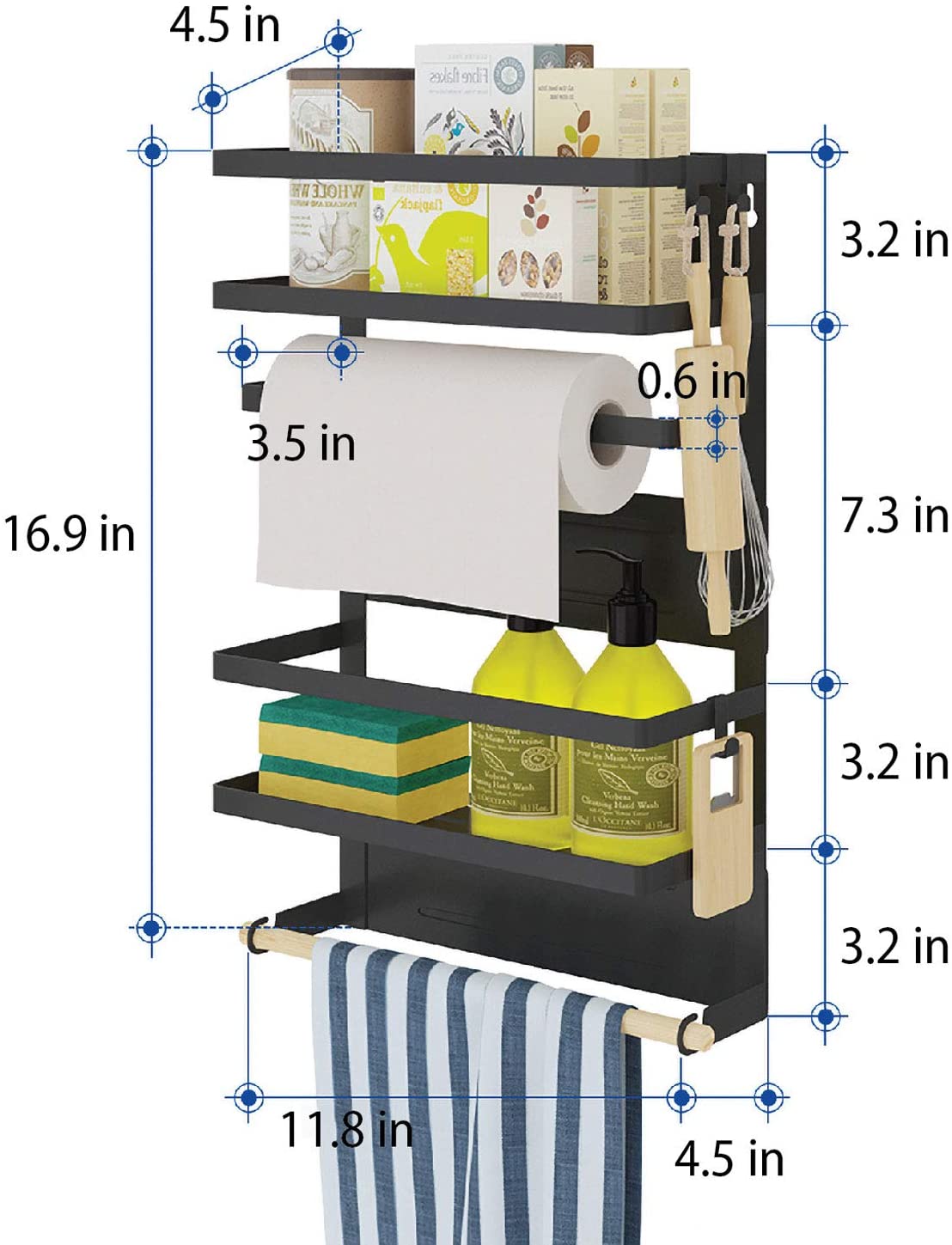 Magnetic Fridge Side Rack Organizer Magnetic Fridge Side Rack Organizer