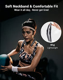 Bluenin Portable Bluetooth Speakers, Bluetooth Speakers Wearable Neckband Wireless Speakers, Wireless Collar Speaker Noise Cancelling 3D Surround Sport Speaker with Mic for Home/Outdoors (Bla