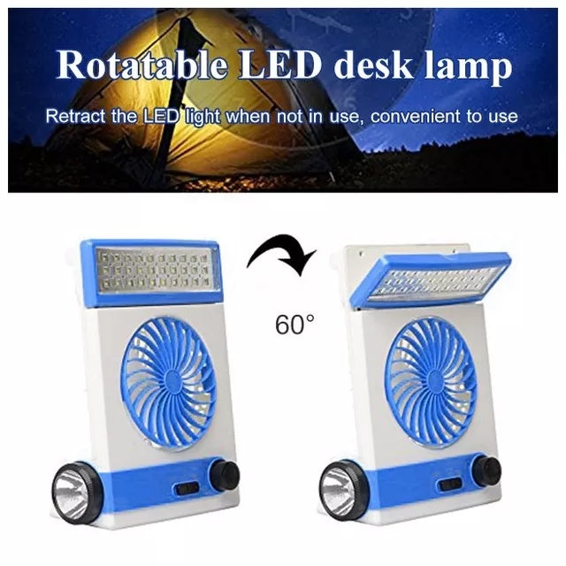Solar Light Fan Rechargeable with Flashlight & Led light - LR 5591 - Tuzzut.com Qatar Online Shopping