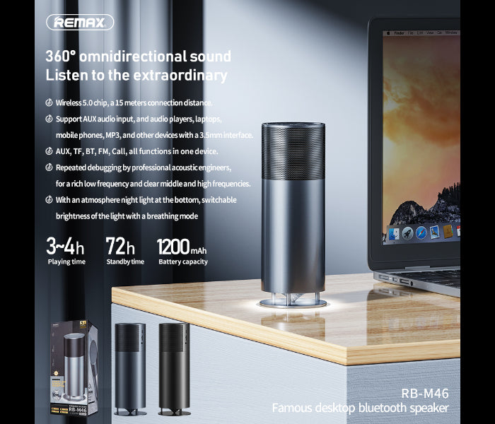 Remax RB-M46 Minsi Series 5W Wireless Desktop Speaker - Tuzzut.com Qatar Online Shopping