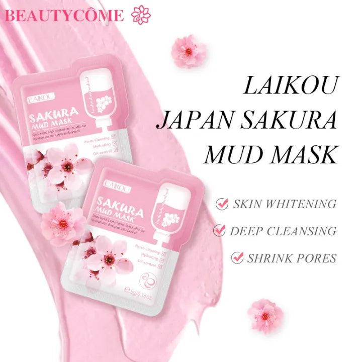 Sakura Mud Face Mask -6pcs Pack - Tuzzut.com Qatar Online Shopping