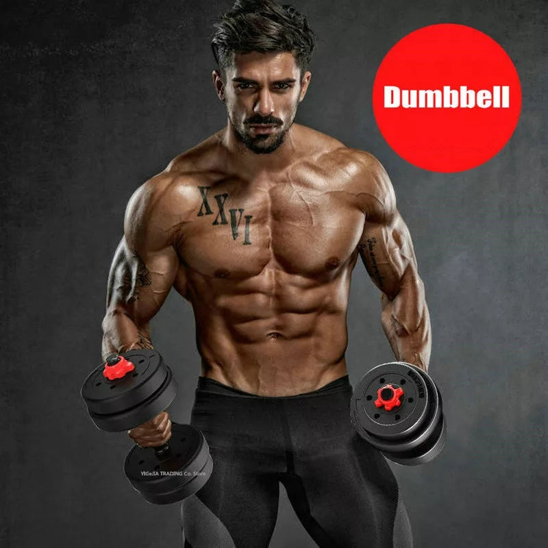 Home Gym 40KG Dumbbell/Barbell Set, Adjustable Dumbbells Weight Set Fitness Biceps Exercise Barbell/Dumbbells - Tuzzut.com Qatar Online Shopping