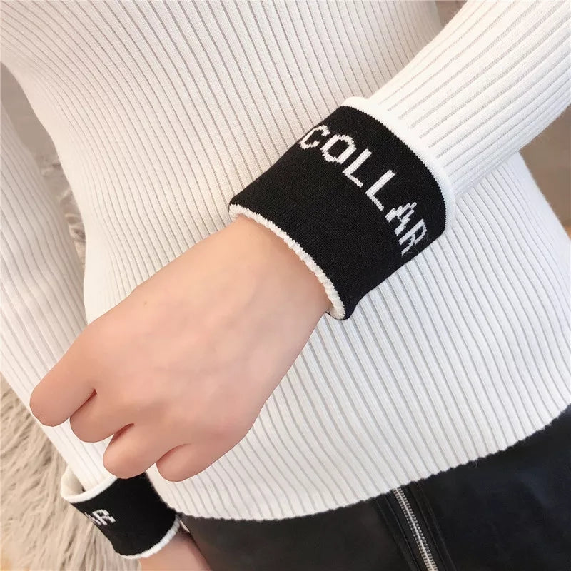 Women's Fashion High Collar Knitting Sweater Women's Fashion High Collar Knitting Sweater