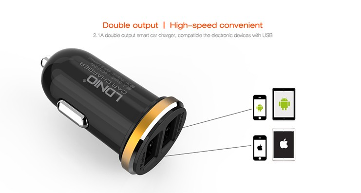LDNIO 2 USB 5V-2.1A Quick Car Charger (Dual Port) LDNIO 2 USB 5V-2.1A Quick Car Charger (Dual Port)