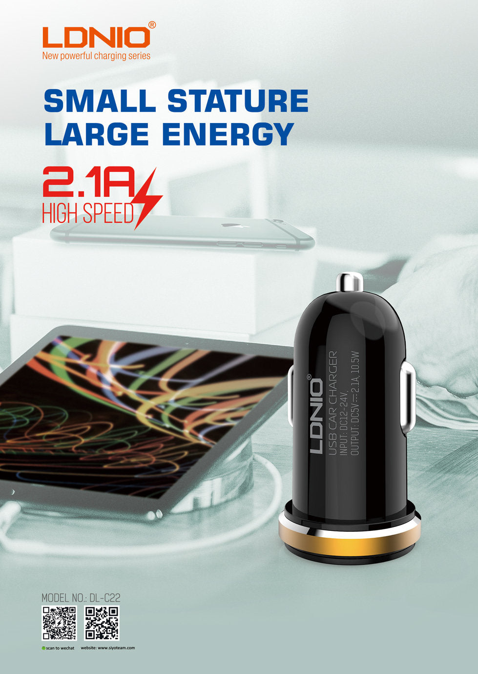 LDNIO 2 USB 5V-2.1A Quick Car Charger (Dual Port) LDNIO 2 USB 5V-2.1A Quick Car Charger (Dual Port)