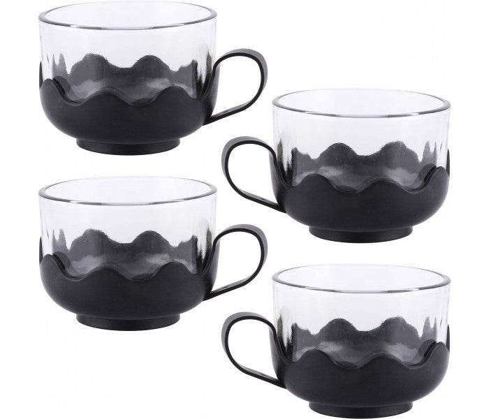 5 in 1 Glass Tea Kettle Set Black and Clear - OK23124 5 in 1 Glass Tea Kettle Set Black and Clear - OK23124