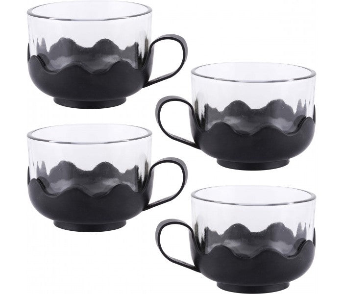 5 in 1 Glass Tea Kettle Set Black and Clear - OK23124 - Tuzzut.com Qatar Online Shopping