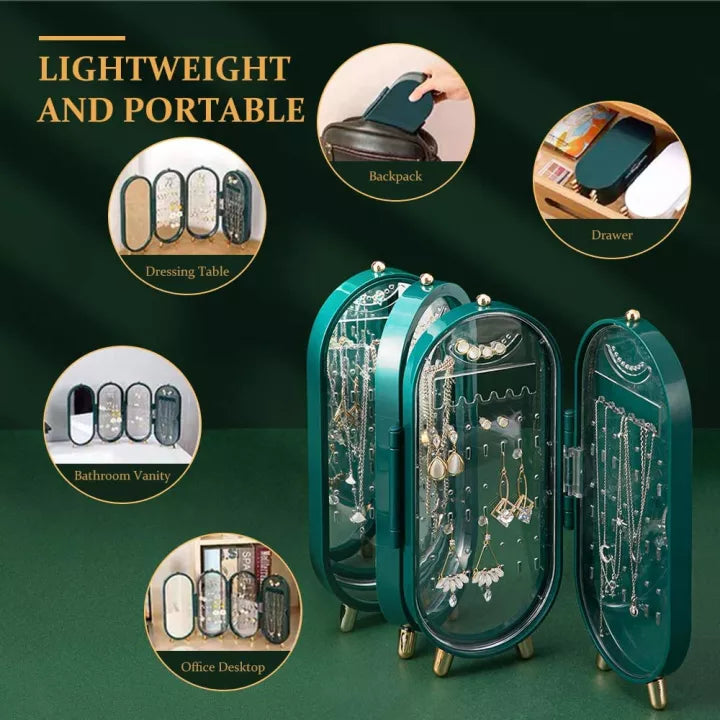 Foldable Luxury Jewelry Storage Box with Mirror Foldable Luxury Jewelry Storage Box with Mirror