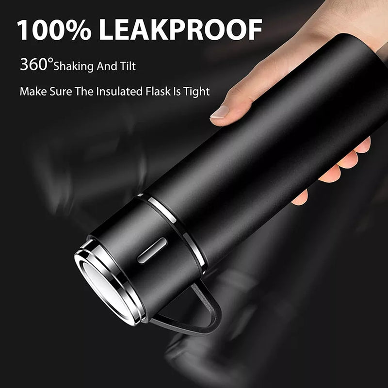 500ml 3 in 1 Stainless Steel Vacuum Flask Bottle With Cup Set - Business Gift Set - Tuzzut.com Qatar Online Shopping