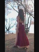 YOSIMI Elegant 3 Piece Outfit Sleeveless Padded Top and Maxi Party Dress 3205