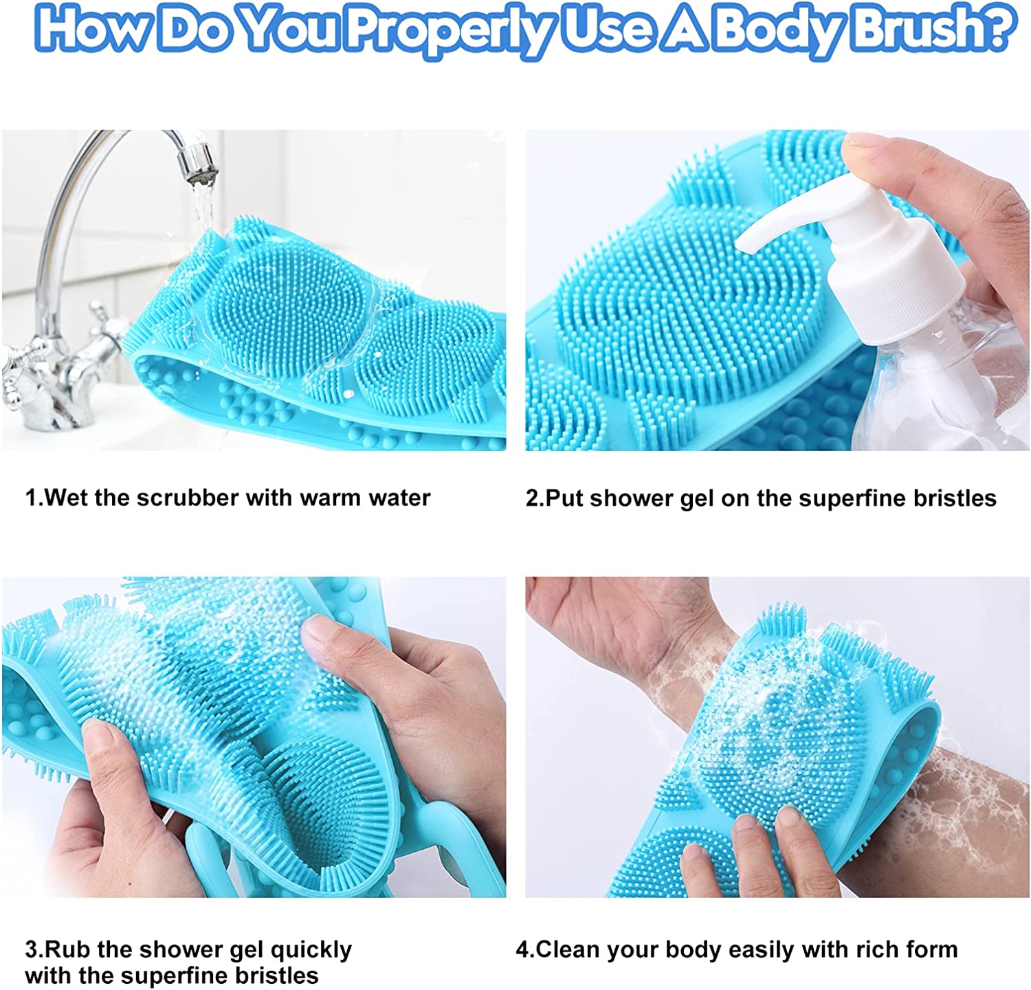Silicone Back Scrubber Bath Shower Body Brush Silicone Back Scrubber Bath Shower Body Brush