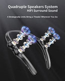 Bluenin Portable Bluetooth Speakers, Bluetooth Speakers Wearable Neckband Wireless Speakers, Wireless Collar Speaker Noise Cancelling 3D Surround Sport Speaker with Mic for Home/Outdoors (Bla