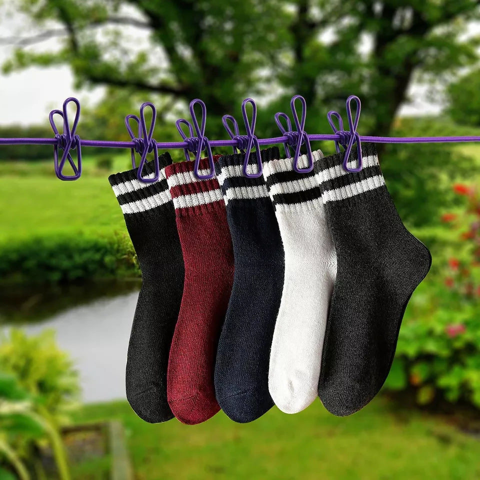 Portable Multi Functional Elastic Drying Rope with 12 Clips 1.8 m Long (the maximum stretch to: 3.8m) Set of 2 Ropes Portable Multi Functional Elastic Drying Rope with 12 Clips 1.8 m Long (the maximum stretch to: 3.8m) Set of 2 Ropes