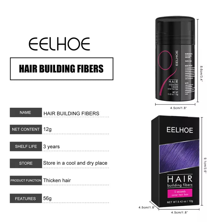 Eelhoe Eolaks Hair Fibers for Thinning Hair - Keratin Hair Building Fiber, Hair Thickening Fibers for Bald Spots Thicker, Designed for Men and Women - Tuzzut.com Qatar Online Shopping
