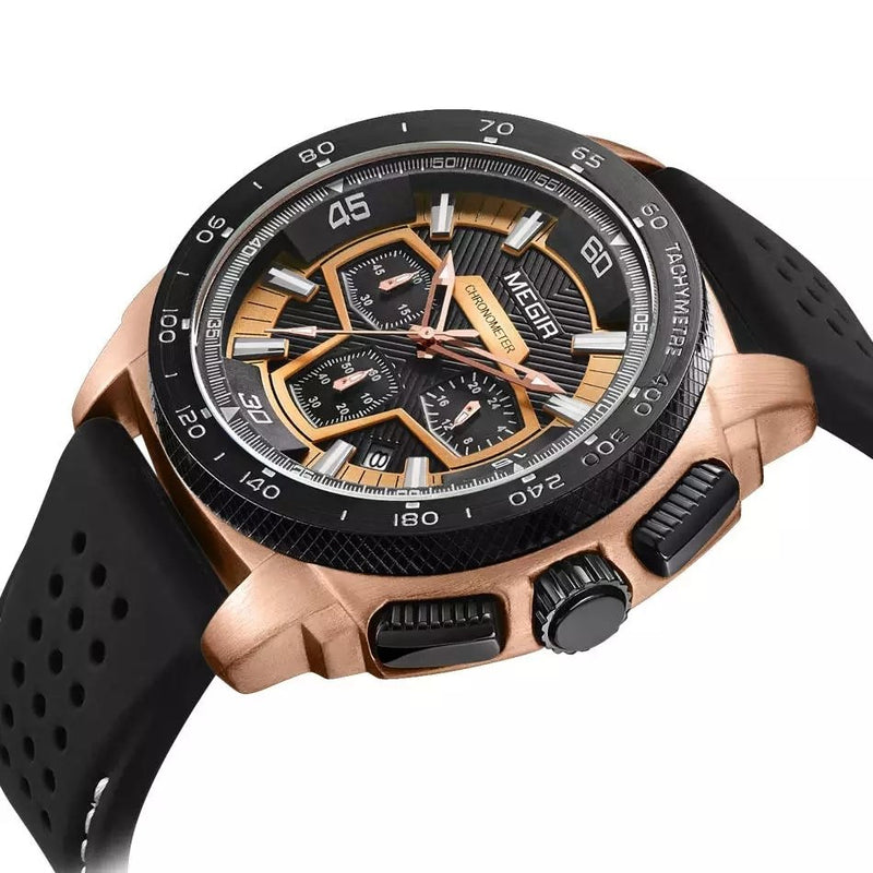 MEGIR 2056 Men's Casual Luxury Silicone Band Military Chronograph Sport Watch - TUZZUT Qatar Online Store