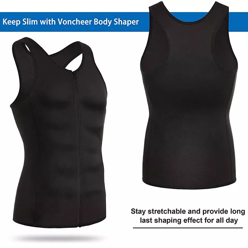 Compression Tank Top Leather Look Corset Padded Body Shaper Black