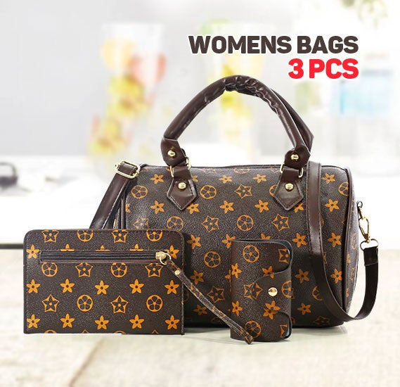 Generic Luxury Print Womens Star Design Shoulder Bag Set of 3 Pieces, Brown - Tuzzut.com Qatar Online Shopping