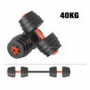 Home Gym 40KG Dumbbell/Barbell Set, Adjustable Dumbbells Weight Set Fitness Biceps Exercise Barbell/Dumbbells - Tuzzut.com Qatar Online Shopping