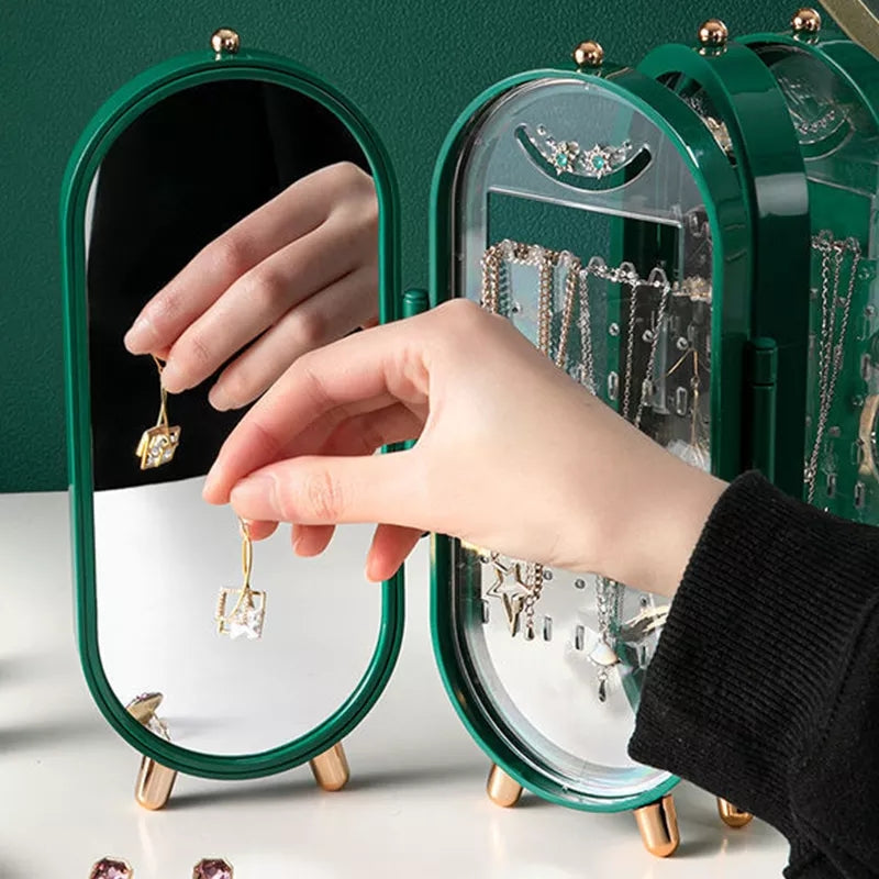Foldable Luxury Jewelry Storage Box with Mirror Foldable Luxury Jewelry Storage Box with Mirror