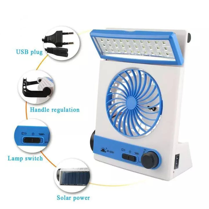 Solar Light Fan Rechargeable with Flashlight & Led light - LR 5591 Solar Light Fan Rechargeable with Flashlight & Led light - LR 5591